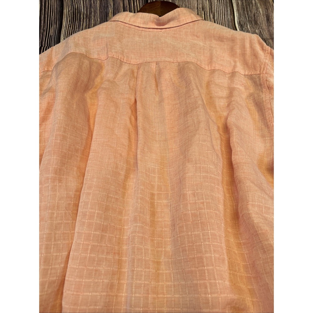 Tommy Bahama Shirt Mens XL Pink Linen/Tencel Solid Pockets Button Up Long Sleeve - Picture 8 of 10
